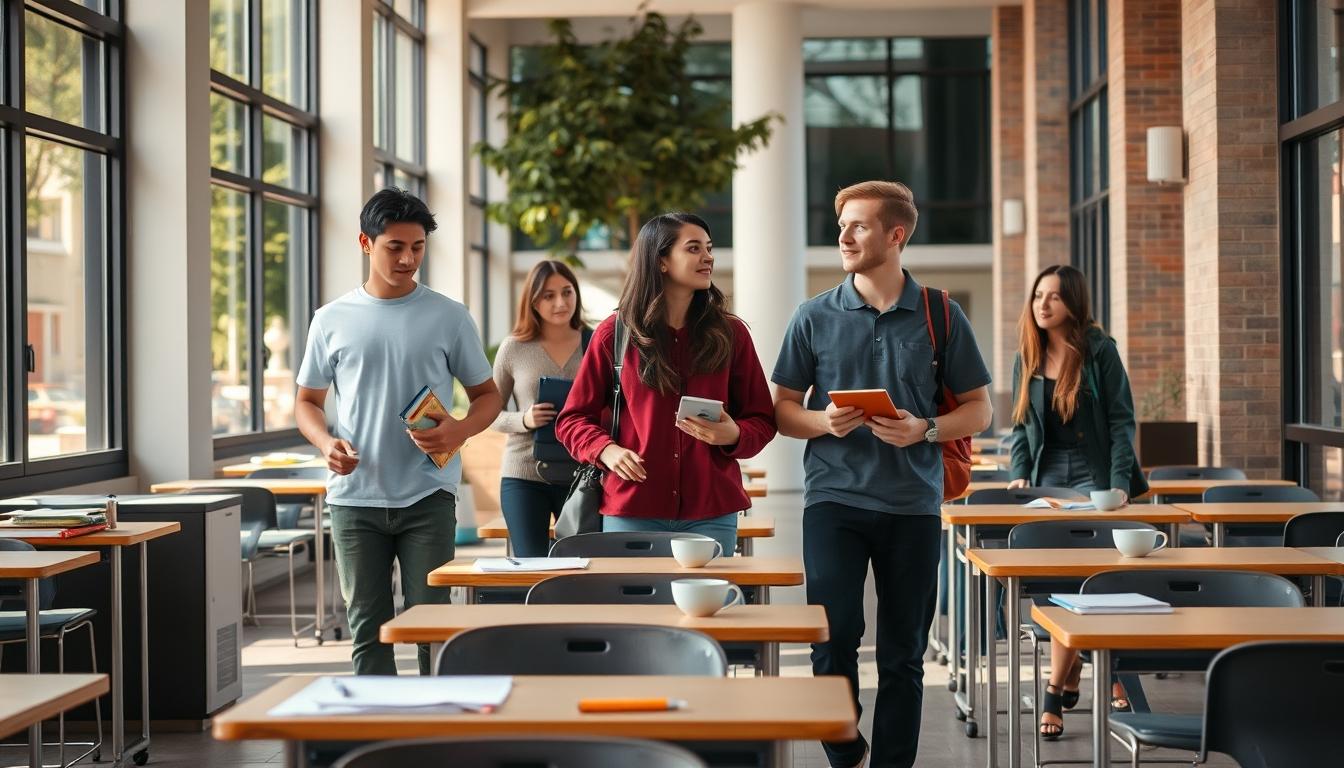 Student using a study guide to organize academic notes