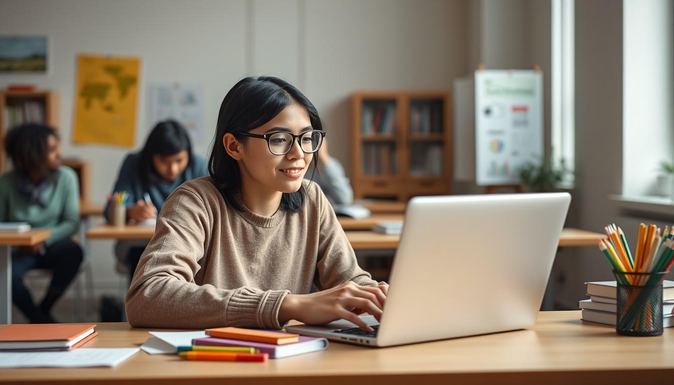 Students collaborating in a study area